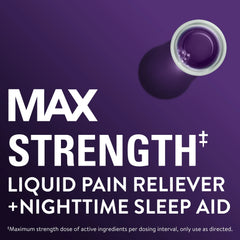 Vicks PainQuil PM Pain Relief and Sleep Aid Liquid, Acetaminophen Pain Reliever for Adults, 12 Fl oz