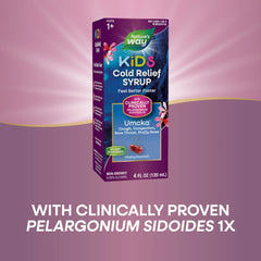 Nature's Way Kids Cold Relief Syrup, Umcka, Multi-Symptom Cold Relief, Cherry Flavored, 4 fl oz