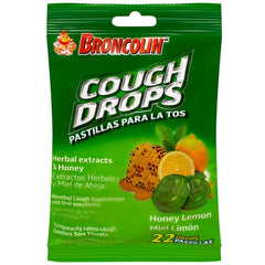 Broncolin Honey Lemon Candy Drops 22 Count Bag