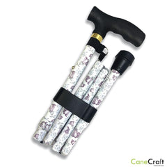 CaneCraft Folding Cane with Plastic Handle, Purple Blossom