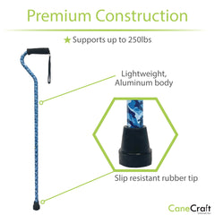 CaneCraft Offset Cane with Foam Handle, Blue Camo