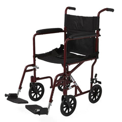 ALUMINUM TRANSPORT CHAIR WITH 8" WHEELS, RED