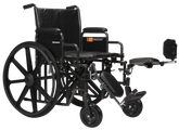 BARIATRIC WHEELCHAIR-22" SEAT, DETACH DESK ARM - ELR, 500 LB CAP - DYNAREX