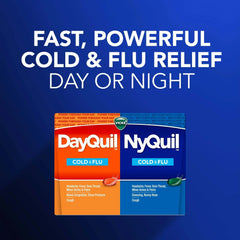 Vicks DayQuil and NyQuil Cold and Flu Liquicaps, Cold and Flu Medicine for Adults, 24 Count