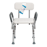 Shower Chair With Removable Back And Arms, White