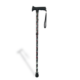 CaneCraft Folding Cane with TPR Handle, Black Floral