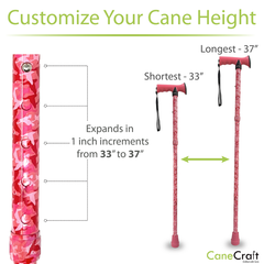 CaneCraft Folding Cane with TPR Handle, Pink Camo