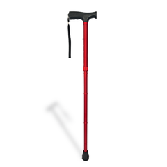 CaneCraft Folding Cane with Non-Slip Plastic Handle, Red