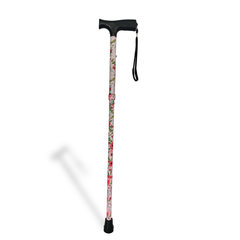 CaneCraft Folding Cane with Non-Slip Plastic Handle, Purple Floral