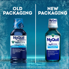 Vicks NyQuil Severe Cold and Flu Liquid, Cold and Flu Medicine for Adults, VapoCool, 12 Fl oz