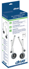 Drive Medical Tall Extension Legs with Wheels, Combo Pack (Adds 4")