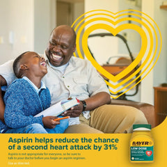Bayer Aspirin Low Dose 81 mg, Enteric Coated Tablets, Doctor Recommended, Secondary Prevention of Cardiovascular Disease, 200 Safety Coated Tablets