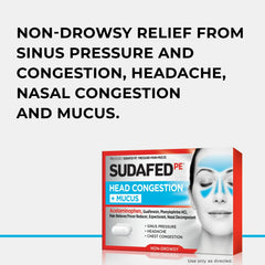Sudafed PE Head Congestion + Mucus Non-Drowsy Relief Tablets, 24 Ct