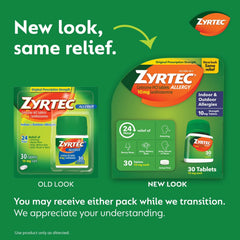 Zyrtec 24 Hour Allergy Relief Tablets with 10 mg Cetirizine HCl