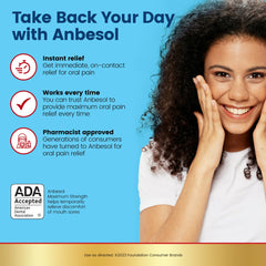 Anbesol Instant Oral Pain Relief, Benzocaine, Liquid Maximum Strength, 0.41 fl oz.