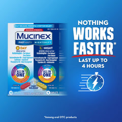 Mucinex Fast-Max Day Cold & Flu & Nightshift Severe Cold & Flu Medicine, Cough Relief, 20 Caplets