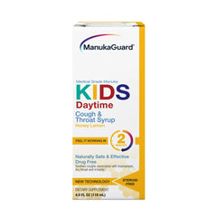 ManukaGuard Kids Cough Syrup – Natural Daytime Honey Cough Syrup for Cough & Throat Relief, 4 fl oz