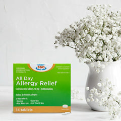 Spirit 360 All Day Allergy Relief, Indoor/Outdoor, 10mg Cetirizine Hcl, 14 Tablets
