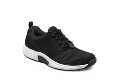OrthoFeet Francis No-Tie Black Women's Sneakers