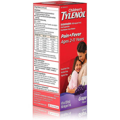 6 Pack - TYLENOL Children's Oral Suspension Grape Splash Flavor 4 oz