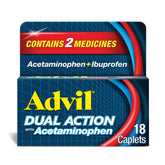 Advil Dual Action Pain Relievers Coated Caplets, 125 mg Ibuprofen and 250 mg Acetaminophen, 72 Count