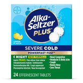 Alka-Seltzer Plus Powerfast Fizz Severe Night Cold Medicine, Lemon Effervescent Tablets, 24 Count
