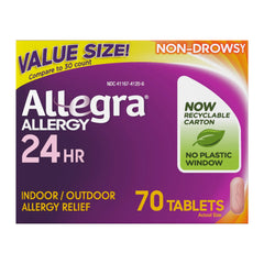 Allegra Adult 24-Hour Allergy Relief Tablets, Non-Drowsy Allergy Medicine, 180 mg Pill,