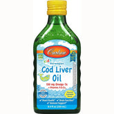 Carlson Kid's Norwegian Cod Liver Oil + Vitamin A & D3 Liquid, 550 mg Omega-3, Lemon, 8.4 Fl Oz.