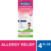 Children's Benadryl Dye-Free Allergy Liquid, Bubble Gum