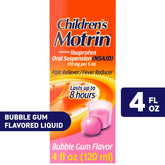 Children's Motrin Ibuprofen Kids Medicine, Bubblegum Flavor, 4 fl. oz