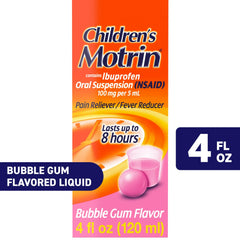 Children's Motrin Ibuprofen Kids Medicine, Bubblegum Flavor, 4 fl. oz