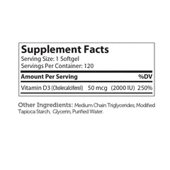 Zahler Vitamin D3 Softgels 2000 IU