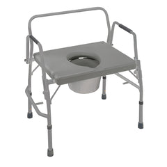 Briggs Healthcare Extra-Wide Heavy-Duty Drop-Arm Steel Commode
