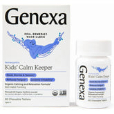 Genexa Kid's Calm Keeper Stress Relief for Kids | Reduces Fatigue & Eases Tension | Soothing Natural Vanilla & Lavender Flavor | Certified Vegan, Gluten Free, & Non-GMO | 60 Chewable Tablets