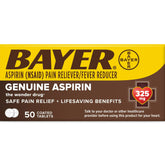 Genuine Bayer Aspirin Pain Reliever / Fever Reducer 325mg Coated Tablets