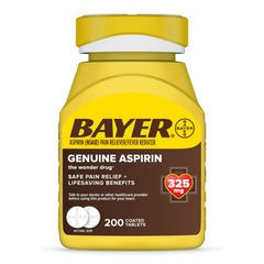 Genuine Bayer Aspirin Pain Reliever / Fever Reducer 325mg Coated Tablets