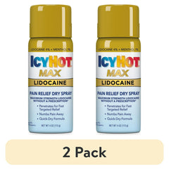 Icy Hot Max Topical Pain Reliever Dry Spray and Numbing Muscle Rub for Joint Pain Relief, 4% Lidocaine and 1% Menthol, 4 oz