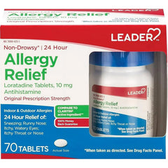 Leader 24 Hour Loratadine Allergy Relief Tablets, 70 Ea..