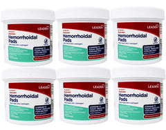 Leader Medicated Hemorrhoidal Pads Witch Hazel 50%, 100 Count - 6 Pack