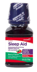 Leader Nighttime Liquid Berry Flavor Nighttime Sleeping-Aid Support, 6 oz