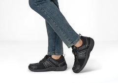 OrthoFeet Monterey Bay Tie-Less Black Men's Sneakers