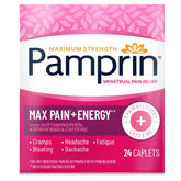 Pamprin Maximum Strength Pain + Energy Menstrual Pain Relief Caplets, 24 Ct