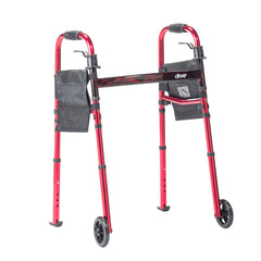 Drive Medical Deluxe Folding Travel Walker with 5" Wheels