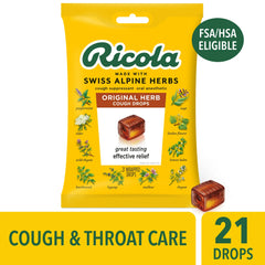 Ricola Original Herb Soothing Cough Drops - Throat Relief & Cough Suppressant, 21 Count