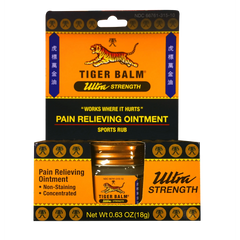 Tiger Balm Ultra Strength Pain Relief Ointment, 0.63 oz Jar, Relieves Backaches, Sore Muscles, Strains