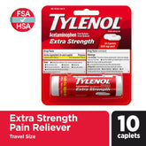 Tylenol Extra Strength 500mg Acetaminophen Caplets, Travel Size, 10 Ct