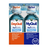 Vicks DayQuil and NyQuil Severe Cold and Flu Liquid, Cold Medicine for Adults, VapoCool 2x12 Fl oz