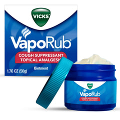 Vicks Vapo Rub Topical Chest Rub and Analgesic Ointment, Cough Medicine for Cough Relief, 1.76 oz