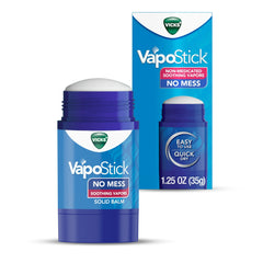 Vicks Vapo Stick, Invisible Solid Balm, Soothing Vicks Vapors for Sinus Relief, Non-Medicated, 1.25 oz