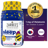 Zarbee’S Children's Sleep Gummies With Melatonin, Drug-Free, Non-Habit Forming, Natural Berry, 34Ct